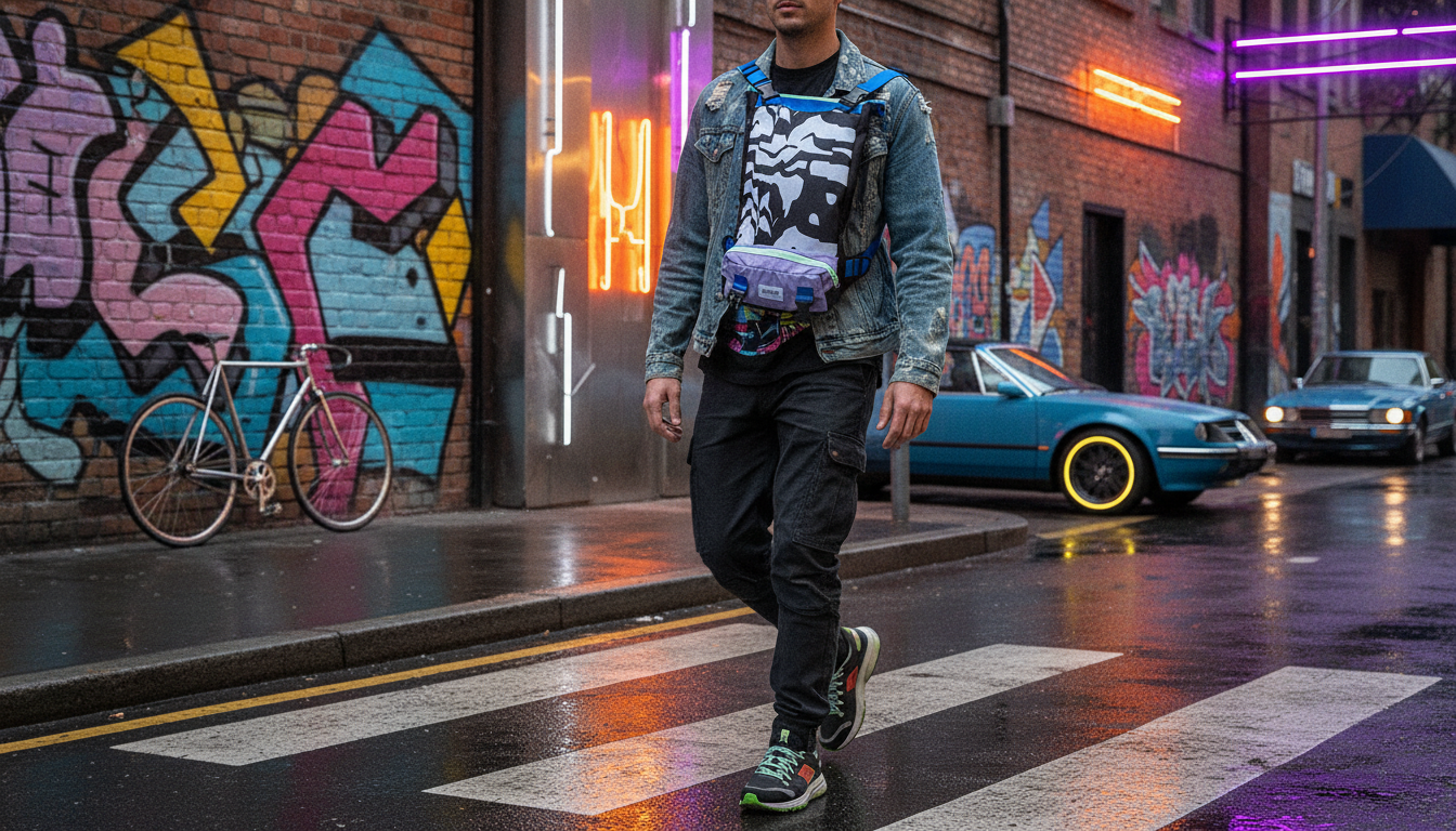 Convertible bag displayed in an urban setting, showcasing its versatility as a backpack