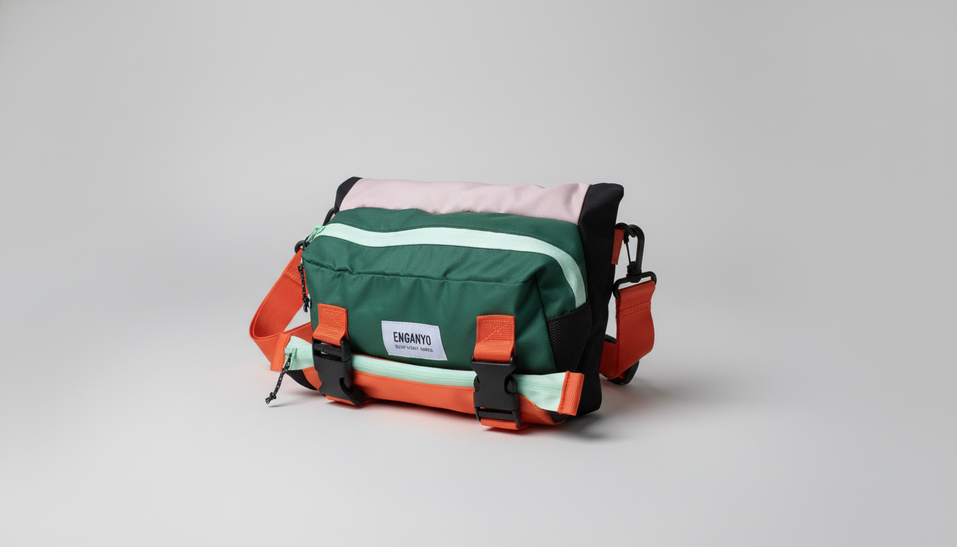 Person wearing a stylish waterproof backpack in an urban setting