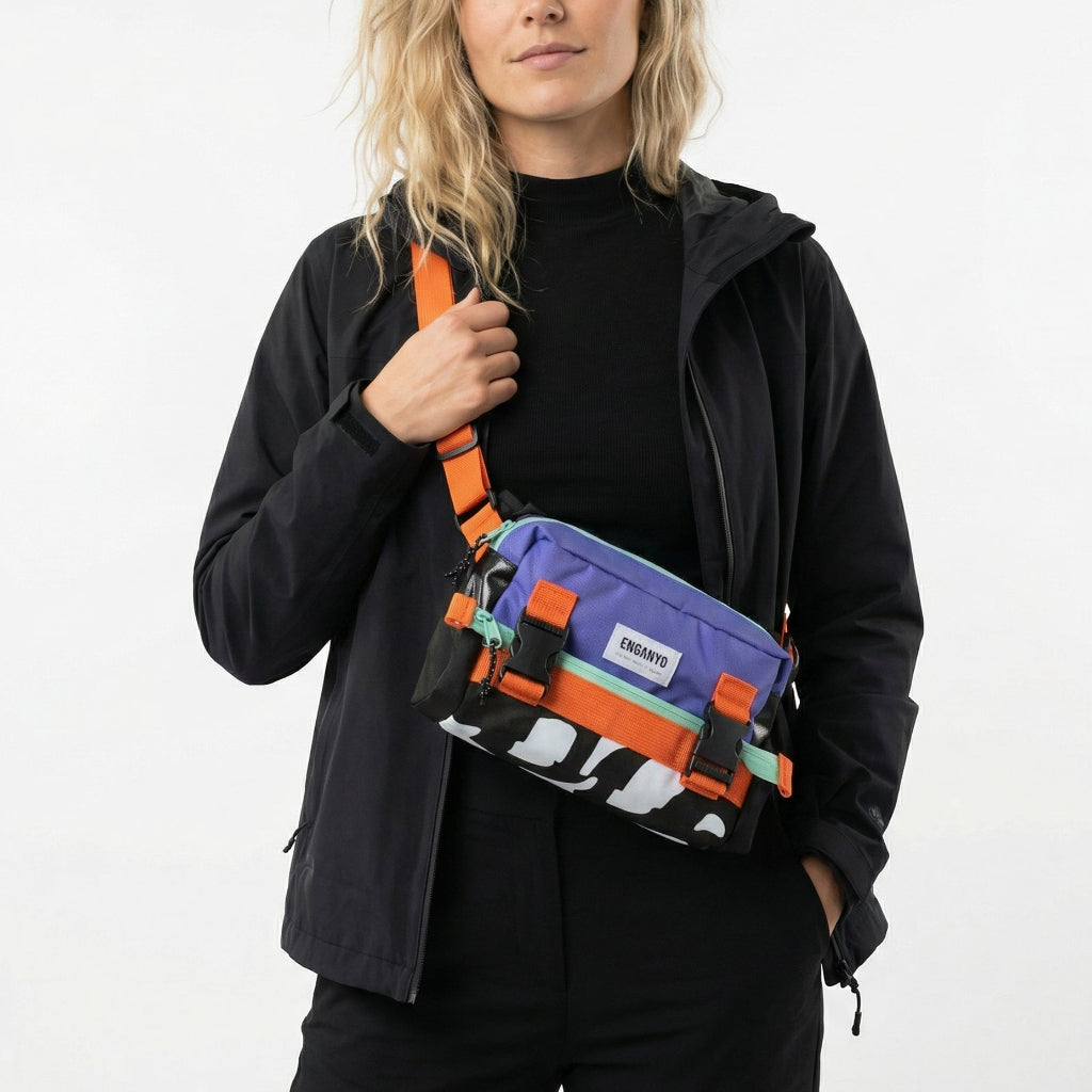 Purple Voltage Convertible Crossbody Backpack | Enganyo